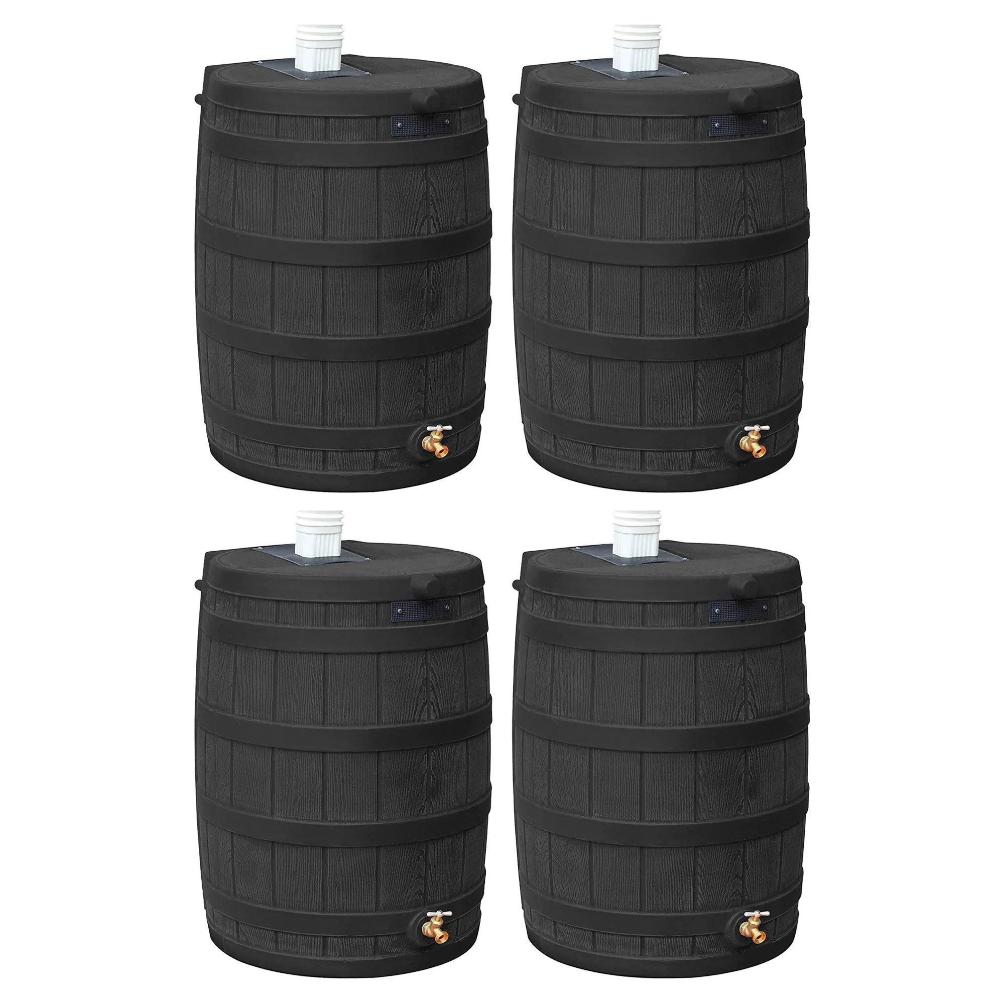 Good Ideas Rain Wizard 50 Gallon Plastic Barrel Water Collector, Black (4 Pack) Good Ideas Rain Wizard 50 Gallon Plastic Barrel Water Collector, Black (4 Pack)