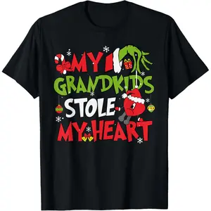 My Grandchildren Stole My Heart - Christmas Family Matching T-Shirts - Printed in the USA