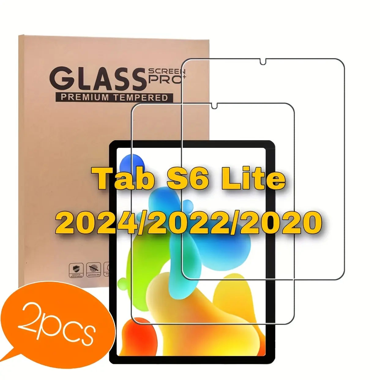 Samsung S6 Lite 10.4 Inch 2020 Special Tempered Glass Screen Protector, Transparent, 9h Hardness, Anti-Fingerprint, Explosion Proof, Shockproof Screen Protector, HD Protection Film, Tablet Screen Protectors, Screen Protector Set, Screen Cover
