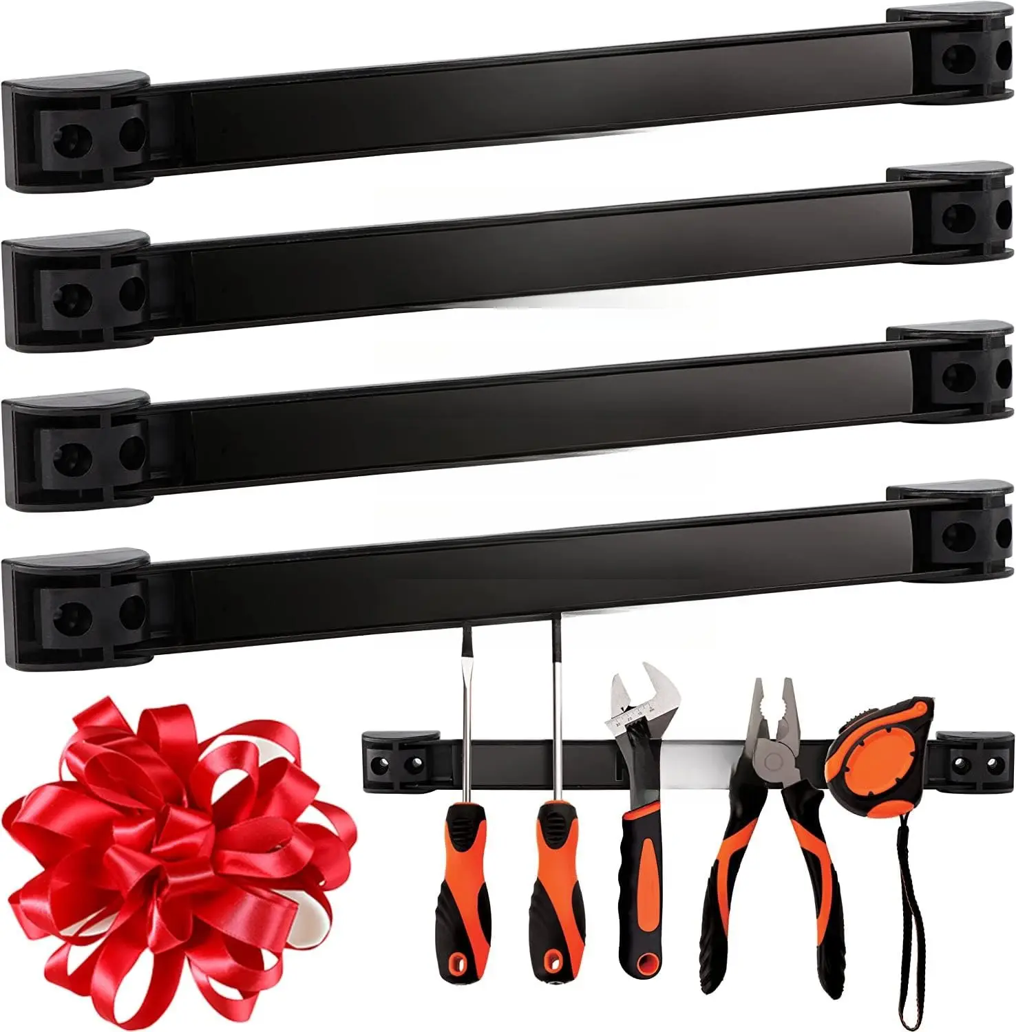 12"  Tool Holder Strip - A Tool  Bar for Garage Organization, Shop Organization, and Workbench Accessories,  Father's Day , Easy To Install in Workshop, Mounting Screws Included.