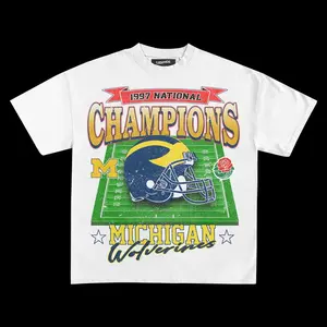 Wolverines Vintage 1997 Rose Bowl Men Short Sleeve T-Shirt, Perfect Sports Gift Ideas Crewneck Classic