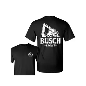 Light T-Shirt, Construction Graphic Tee, Heavy Equipment Operator T-shirt For Men – Funny Construction Workwear T-Shirt For Beer Lovers And Blue Collar Dads Casual Cotton Fabric Menswear Top Fitted Round Neck Loose Popular Comfortable Work & Daily