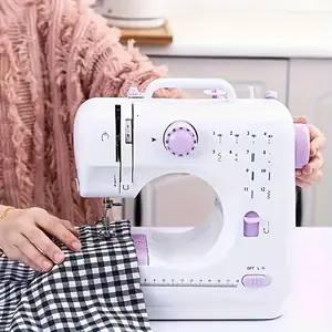 Portable Mini Electric Sewing Machine, 12-Stitch Built-in Sewing Machine with Pedal Operation, Household Appliance Parts for Beginners and Kids