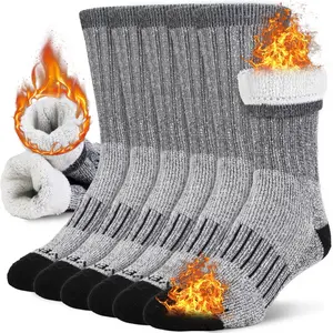 NevEND 3 Pairs Men and Women Heavy Duty Thermal Boot Socks Winter Warm Insulated Heated Cotton Wool Work Crew Thick Warm Socks 5-10 Menswear Underwear Bestie Tropical
