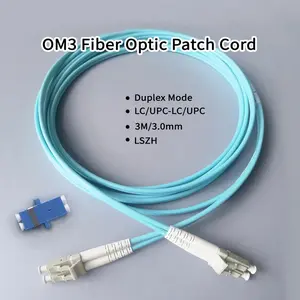 OM3 Optic Patch Cord Cable LC/UPC-LC-UPC LSZH Duplex Multimode Diameter 3.0mm Fiber Optic Patch Cord 3M Extension Cable