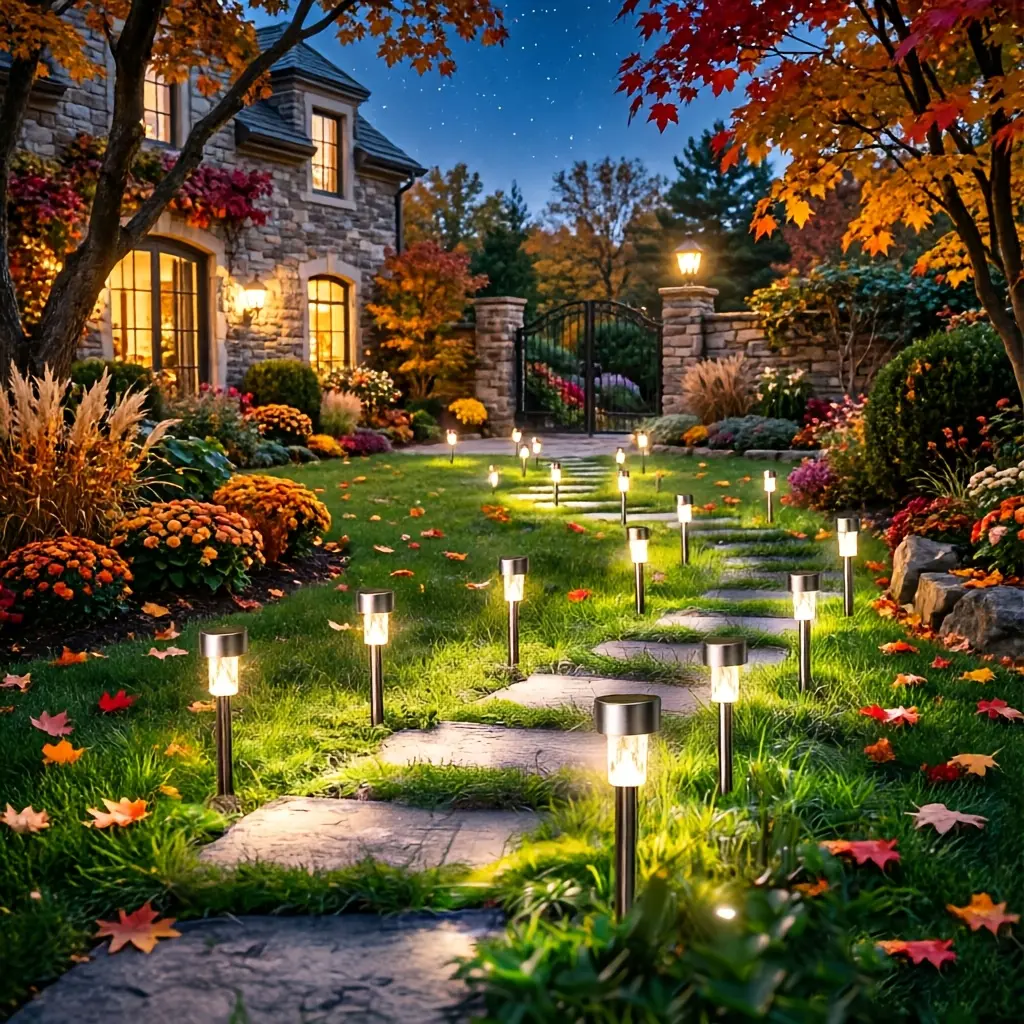 8/10-piece solar outdoor garden lights, IPX4 waterproof smart light-sensing LED solar lawn landscape decorative lamp lights suitable for terrace, courtyard, and pathways home patio decor