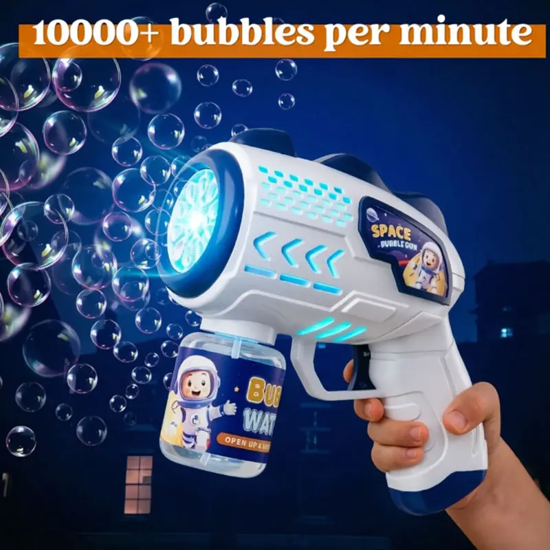Rocket-Shape Auto Multi-Hole Bubble Machine, Handheld Air Cannon Blaster Toy for Kids Ages 4-8, Portable Colorful Bubble Blower for Summer Party Favors, Gifts campingessentials gun maker Machine for Kids fog outdoor p splish