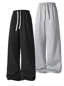 Men's Solid Drawstring Waist Sweatpants, Casual Comfy Loose Fit Jogger Pants for Daily Wear, Men's Trousers for Fall & Winter, Beige