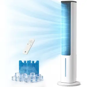 【New Arrival】Antarctic Star Portable Air Conditioners Fan, 40" Standing Fans that Blow Coold Air, 80° Oscillating Bladeless Cooling Fan for Bedroom, 5L Removable Water Tank, 15H Timer, 4 Speeds + 3 Modes, Aromatherapy Box, Remote Control, White tiktokshop
