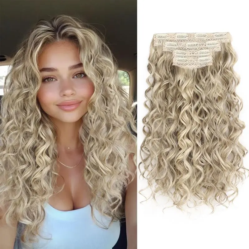 16inch Curly Ash Blonde with Highlights