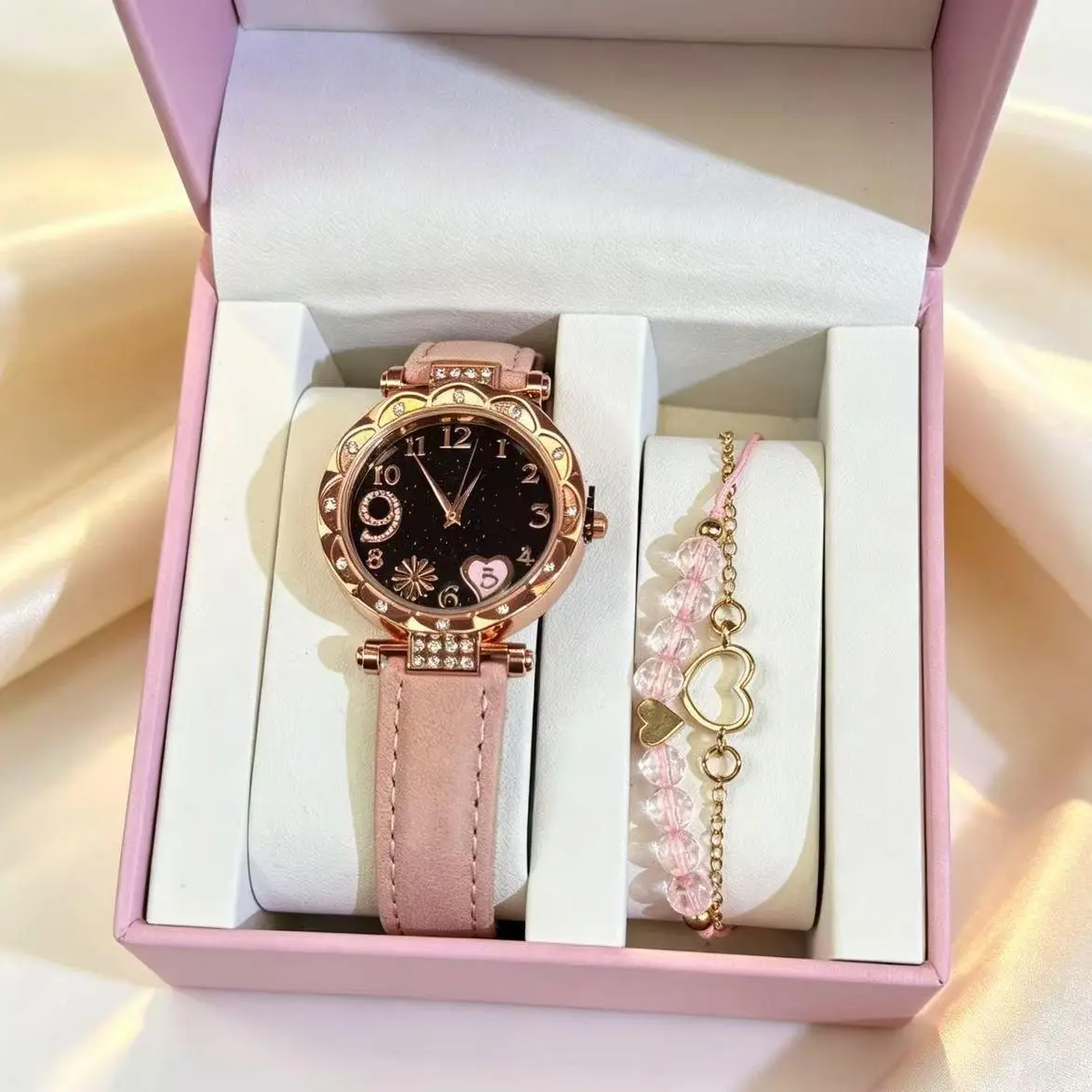 Pink Watch Jewelry Set