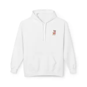 Cute Cartoon Reindeer Hoodie | Small Chest Graphic, Christmas Winter Cozy
