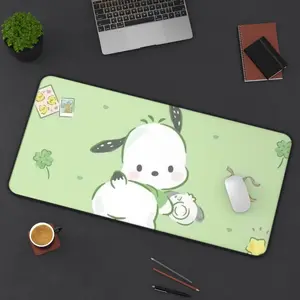 [SALE UP TO 45%] Pochacco Sanrio Desk Mat _ Cute Sanrio Character Green Mousepad Office Playmat
