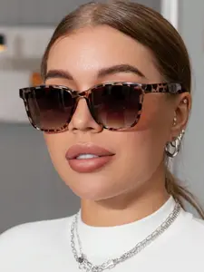 Women's Leopard Print Fashion Outdoor Sunglasses, Casual Style Beach Accessories, All Season UV Protection Leopard Pattern Eyewear