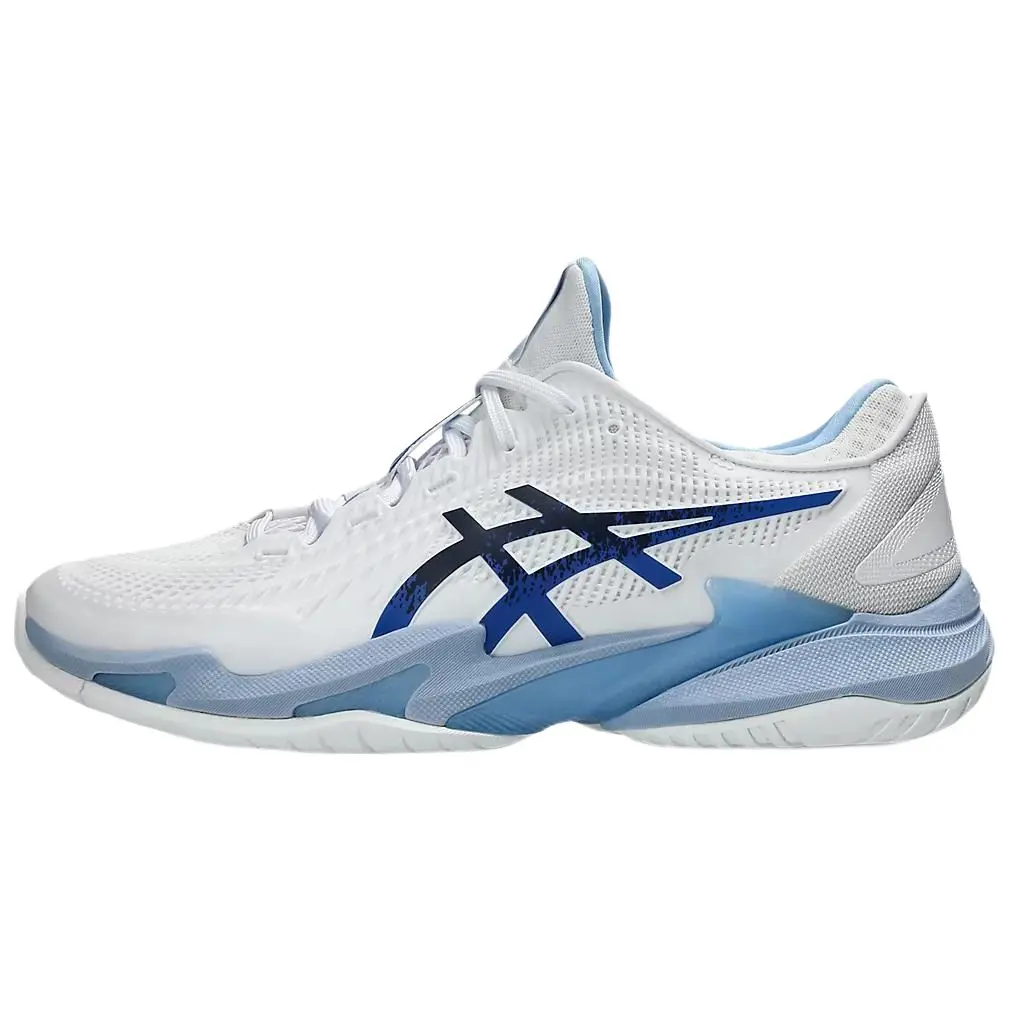 ASICS Court FF 3 Novak Abrasion Resistant Low Top Tennis Shoes Men's White Blue Versatile Comfort 1041A522-967