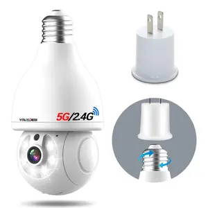 Dual-Band Wi-Fi Light Bulb Security Camera with 2-Way Audio,Cameras For Home Security, Wireless Video Surveillance for Indoor Outdoor Usemotion detection camera