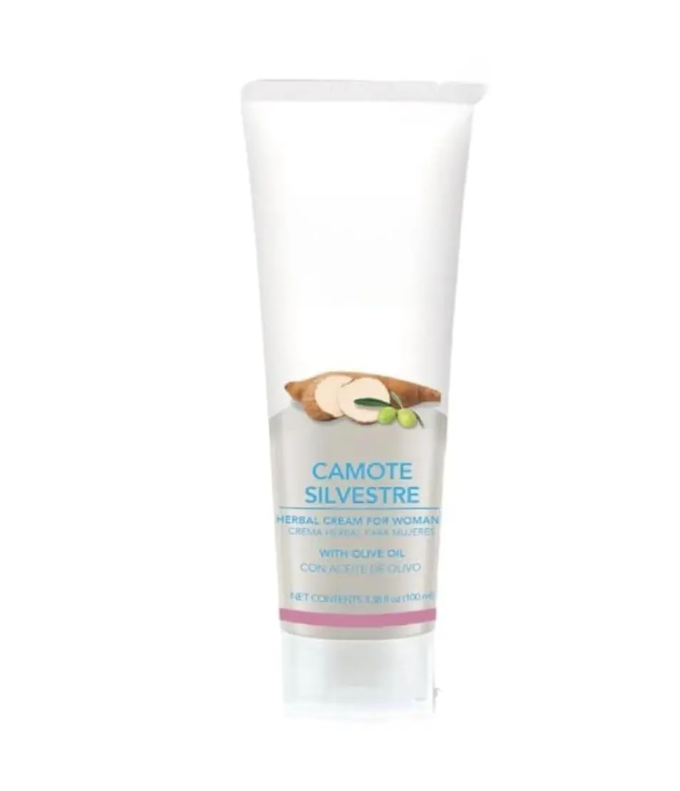 Camote Silvestre Progesterona Moisturizing Cream with Olive Oil & Vitamin E for Dry Skin Relief 3.38 fl oz Non-Greasy Formula Sheló NABEL  Moisturizer Skincare Herbal Sensitive