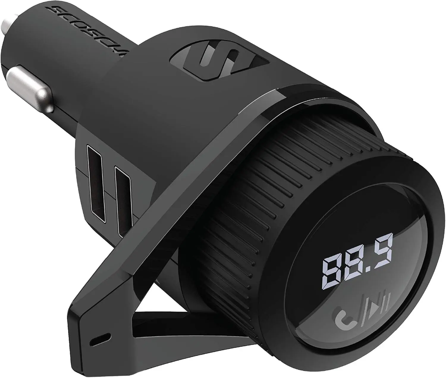 Scosche BTFreq Pro Bluetooth Hands-Free Car Kit with FM Transmitter Dual USB-C & USB-A Ports for Rapid Charging and Wide Compatibility - Automotive