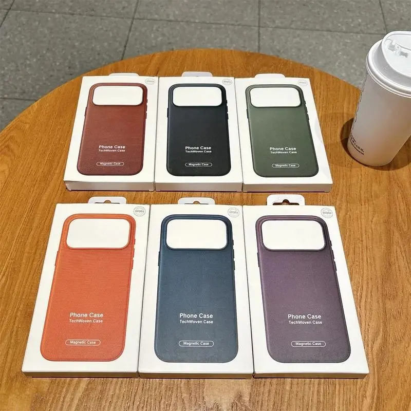 COVER-US - New Original Technology Woven Magnetic Case For iPhone 18 Pro 17 16 15 14 13 12 11 Pro Max Wireless Charging Woven Texture Cover