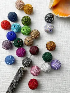 Glitter 10 Random-Color Clay Beads Full Rhinestones 20mm or 10 Random-Color  Beaded Pens, Glitter Beadable Pens Full Rhinestone Fancy Pens for Beads DIY Diamond Beaded Pen Kit Bead Assortment DIY Beading Accessories Beads Charms Accessories
