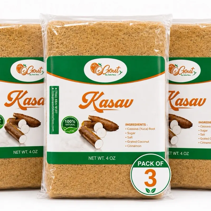 Le Goût Authentic Traditional Haiti-Sourced Cholesterol-Free Cassava (Kasav Ayisyen) Flavor Snack Crisps, Pack of 3