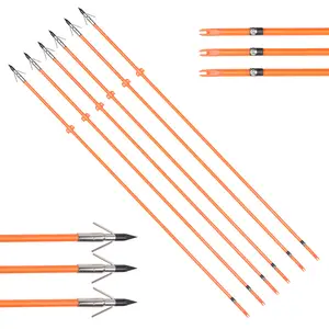 3pcs 32''Archery Fiberglass Arrow Bowfishing Arrows with Fish Hunting Broadhead