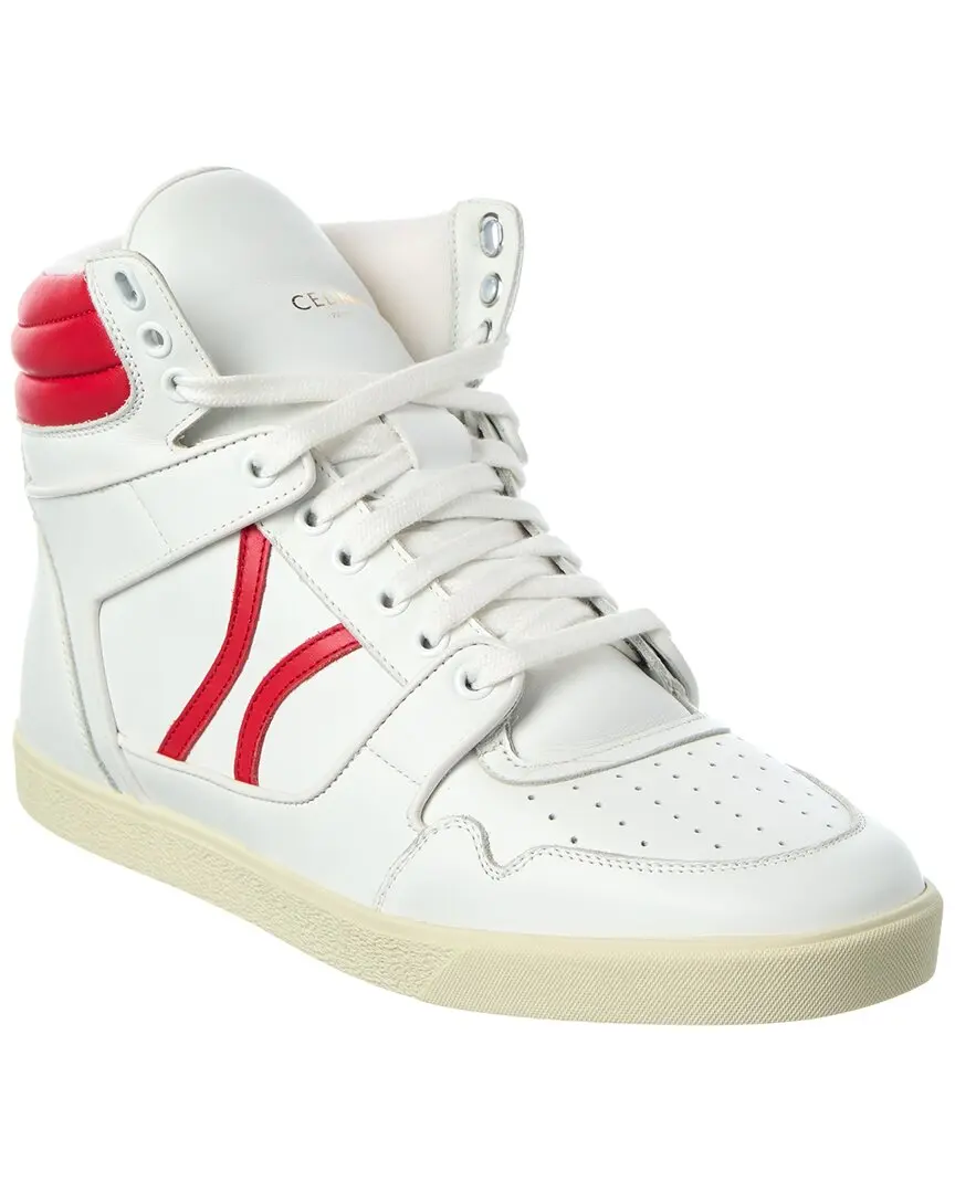 CELINE Break Mid Lace-Up Leather Sneaker
