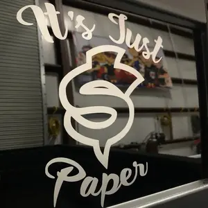 It’s Just Paper (Decal,Sticker, size, 5.5x6.0)
