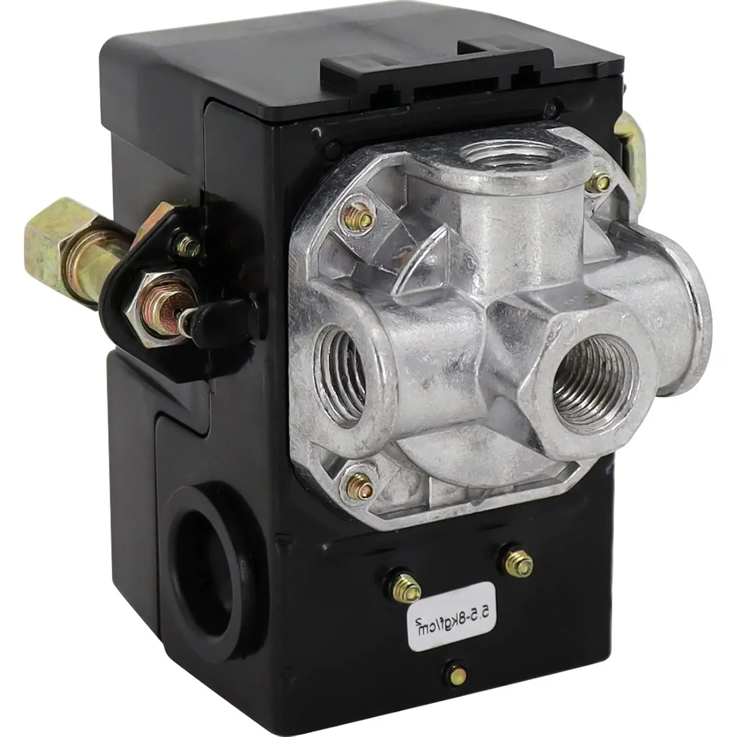 Air Compressor Pressure Switch, 95-125 PSI, 20A, 4-Port 1/4" NPT