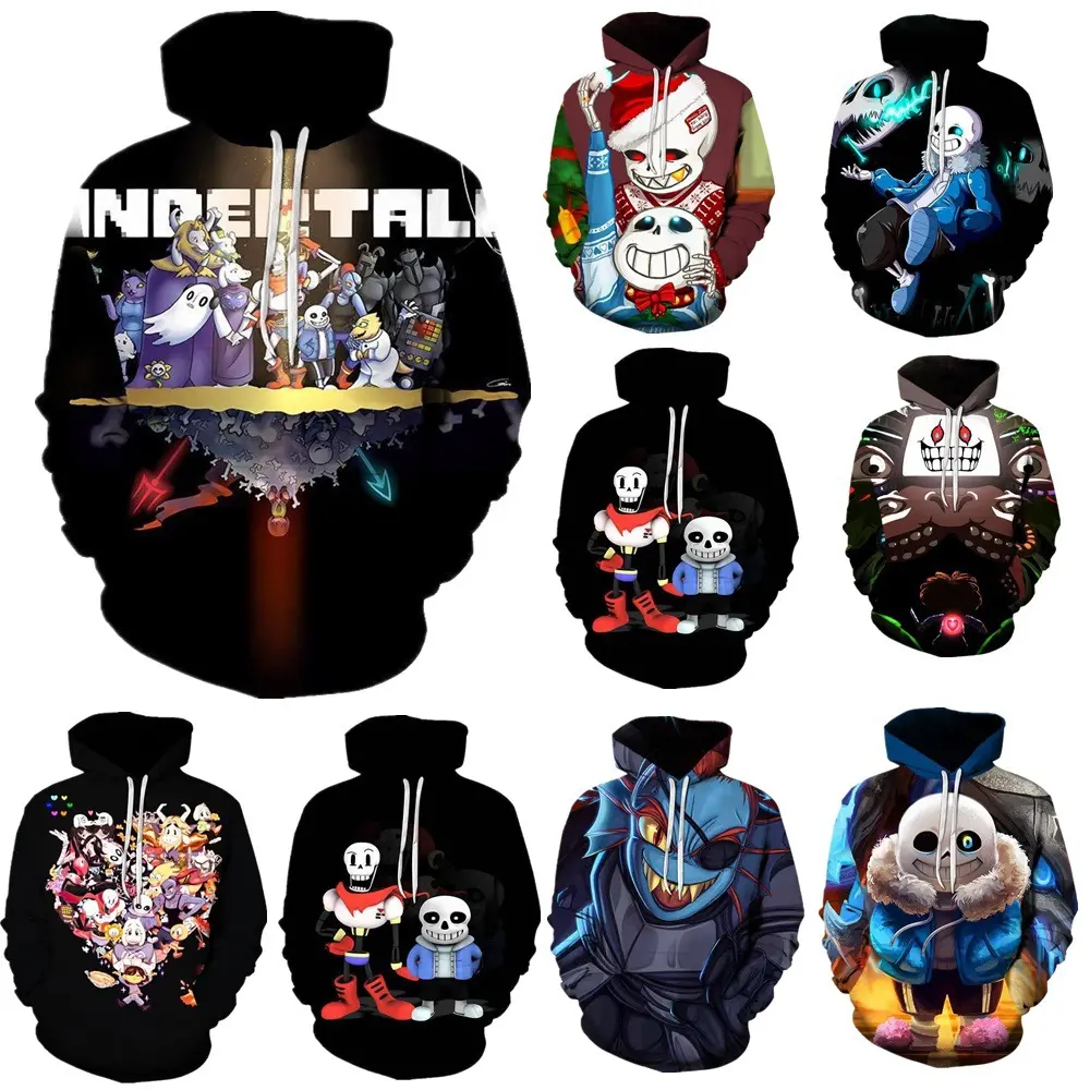 Men's Undertale Series Digital Print Cosplay Hoodie Sweatshirt - Relaxed Fit, Soft Long Sleeves, Fleece Fabric, Kangaroo Pocket, Casual Menswear Top, Ideal for Home Relaxation, Longsleeves