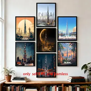 World's Tallest Building B-Burj Khalifa Poster HD High-Definition Waterproof Moisture-Proof Scratch-Resistant Durable Self-Adhesive Poster for Home & Commercial Wall Decor & Ideal Gift