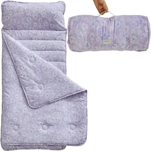 Toddler Nap Mat with Pillow and Blanket,Large Roll Up Kids Sleeping Mat,Soft Slumber Bags for Girls,Perfect for Daycare,Preschool Travel Camping