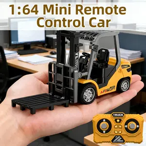 Transformable Rechargeable Mini Forklift Toy | 3-in-1 Transformable RC Engineering Vehicle with Lights & Sounds, Fork & Hook | USB-C Rechargeable, 2.4Ghz Remote | Birthday Gift for Kids, Boys, Girls & Adults