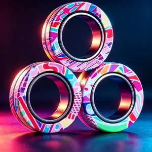 3-Pack Magnetic Fidget Rings! Spinner Anxiety Relief Toy for Adults & Teens – Cool EDC Desk Gift for Ages 8-13 Stress