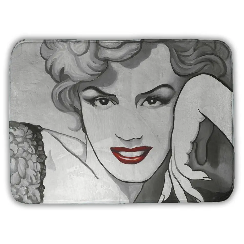 360 stand Vintage Marilyn Print Microfiber Foam Rectangle Bath Mat, 17x24 in., Absorbent Bathroom Essential for Home Decor Use, Name, Marilyn Monroe, Foam Bath Mats, Vintage Style, Absorbent Bath Mats