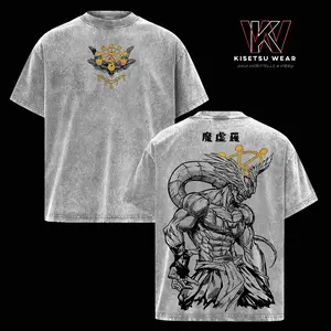Mahoraga JJK Anime Graphic Tee, Vintage Washed Oversized Dark Anime Streetwear T-Shirt, Soft Cotton Unisex Apparel, Gift for Jujutsu Kaisen Fans