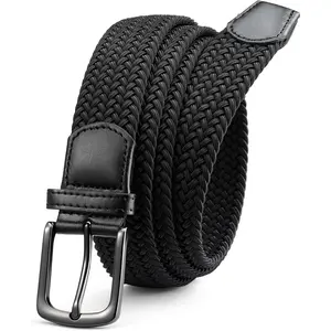 BFM02 Stretch Belts for Men - Braided Elastic Golf Belt for Men 1 3/8"- Gift for Casual Jeans Shorts
