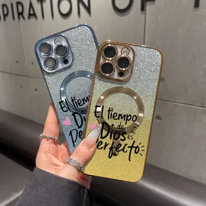 Cita, El tiempo de Dios es perfecto for iPhone 17Pro Max Air 16E 15Plus 14 13 12 11cases, God's Gift, Faith, Protective Silicone Cover, Protection Durable, Shockproof Drop.JY68