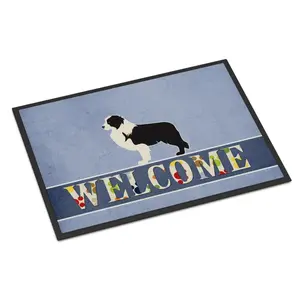 212 MAIN Black Border Collie Welcome Mat, 24x36 in. Felt Area Rug, Animal-Printed Decorative Area Rug, Fade-Proof Indoor/Outdoor Bath & Home Supply, Area Rugs