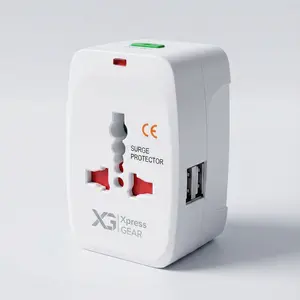 Xpress Gear Travell Adapters - Universal Travel Plug Adapter Converter for US EU UK AUS - Fast Charging with Safety Fuse - Compatible with 200+ Countries
