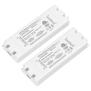 Triac Dimmable Driver,2 Packs 25W Power ,AC 120V to DC 24V Transformer,Compatible with Lutron and Leviton Dimmers,for LED Lighting,Class 2,ETL Certified