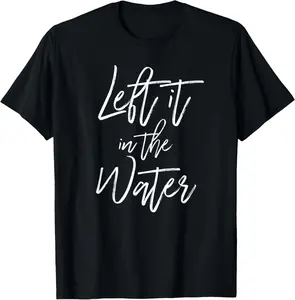 100% Cotton Unisex Left It In The Water Shirt Christian Baptism Cute Tee T-Shirt