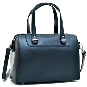 Dasein Black Series Emblem Metal Hinge Handle Bag with Removable Shoulder Strap