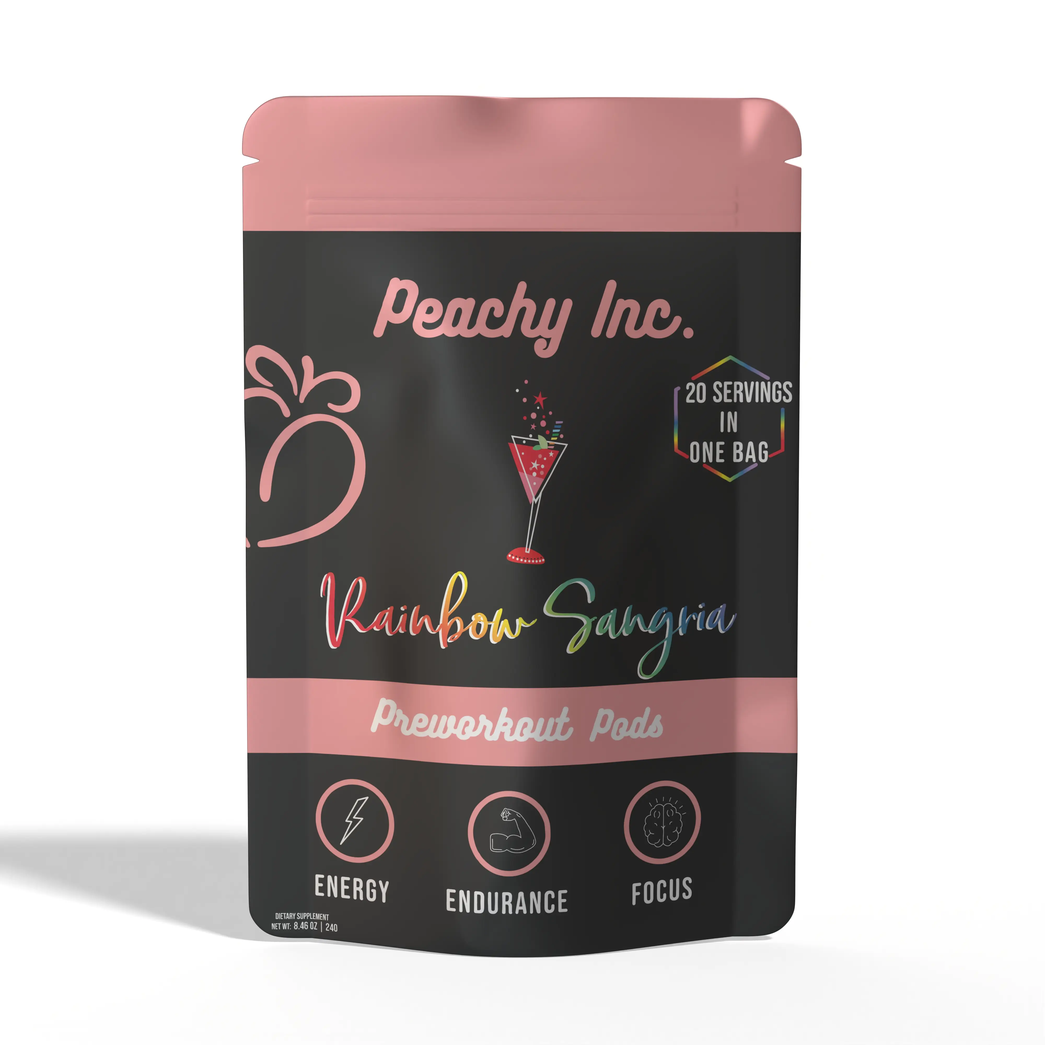 Peachy Nutrition Rainbow Sangria Pre-Workout Pods