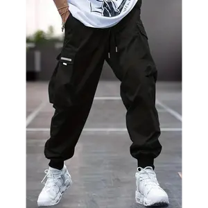Men's Letter Patched Pocket Drawstring Waist Cargo Pants, Regular Fit Fashion Casual Jogger Pants for Daily Wear,  Teacher Outfits 2024, Men's Streetwear, Mens Clothing, Going Out Outfit