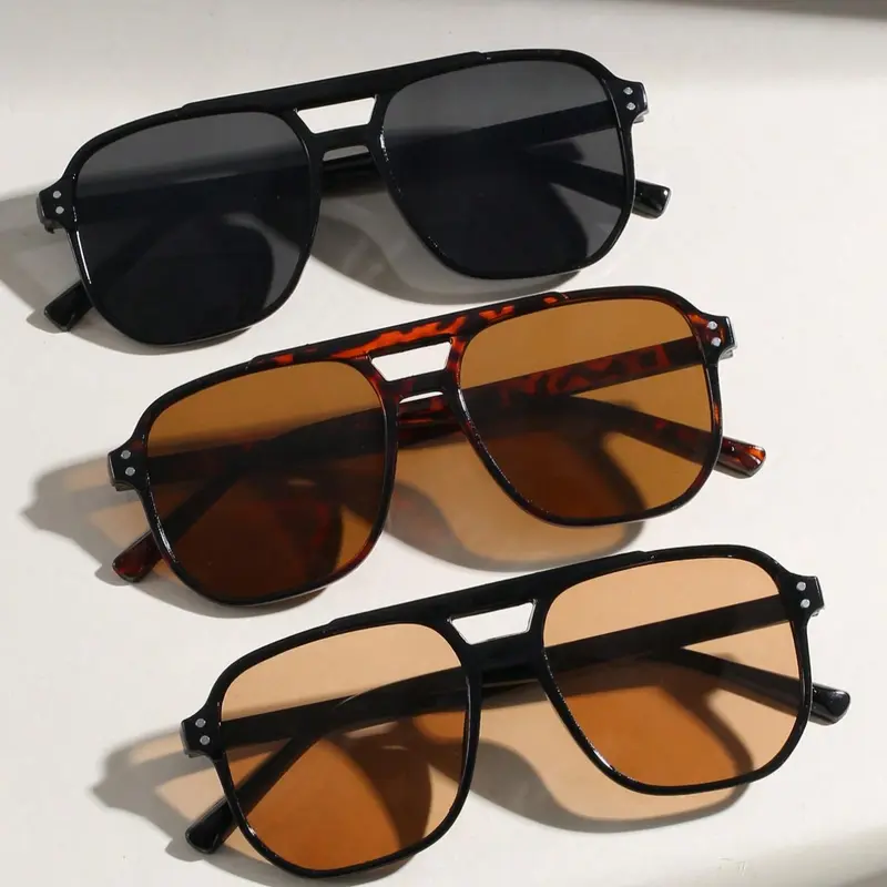 3-Piece Multi-Color Classic Retro Stylish Sunglasses, Simple and Unique Summer Beach Eyewear Accessories, Trendy Styling Sunglasses, Casual Stylish Glasses, Trendy Shades, Trendy Fashion Shades