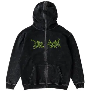 Kill Crew Oversized Lux Wolf Zip-Up Hoodie Cotton Menswear Soft Sweatshirts Tops Pullover Long Sleeve Casual