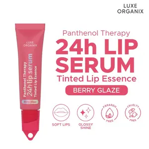 Luxe Organix Panthenol Therapy 24hr Lip Serum Tinted Lip Essence Berry Glaze 10g