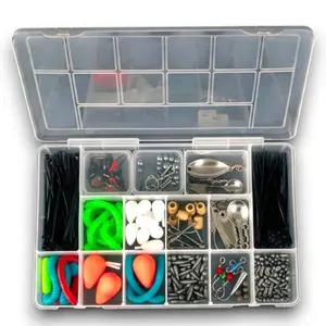 Giotto Tackle Box Organizer with 13 Compartments – Clear Plastic Storage Box with Dividers for Fishing Lures 11.0 x 7.1 x 2.4 for Drawer Desk,Crafts Accessories Beads Screws Small Parts Organizer Case