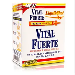 Vital Fuerte LiquikShot - Suplemento Multivitaminico Liquid Shot. Mineral Supplement  10 ml ea